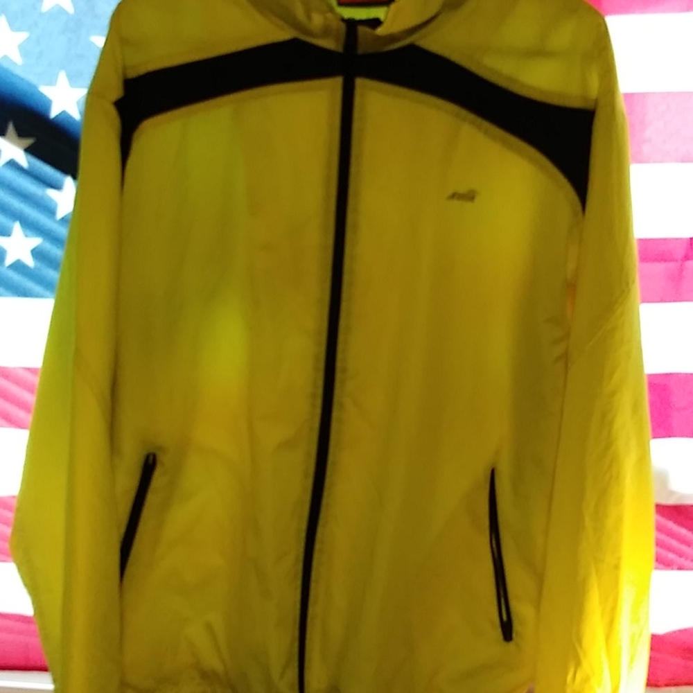 AVIA MENS NEON YELLOW WINDBREAKWR SIZE LARGE